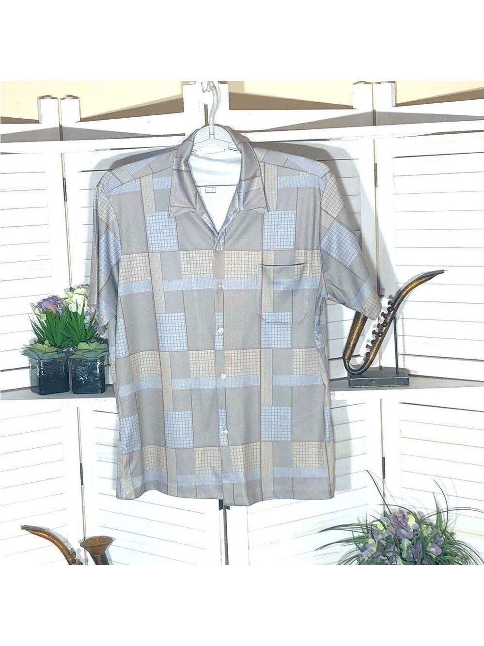 Vintage 90s Plaid Shirt country Western horse riding cottage country Festival M